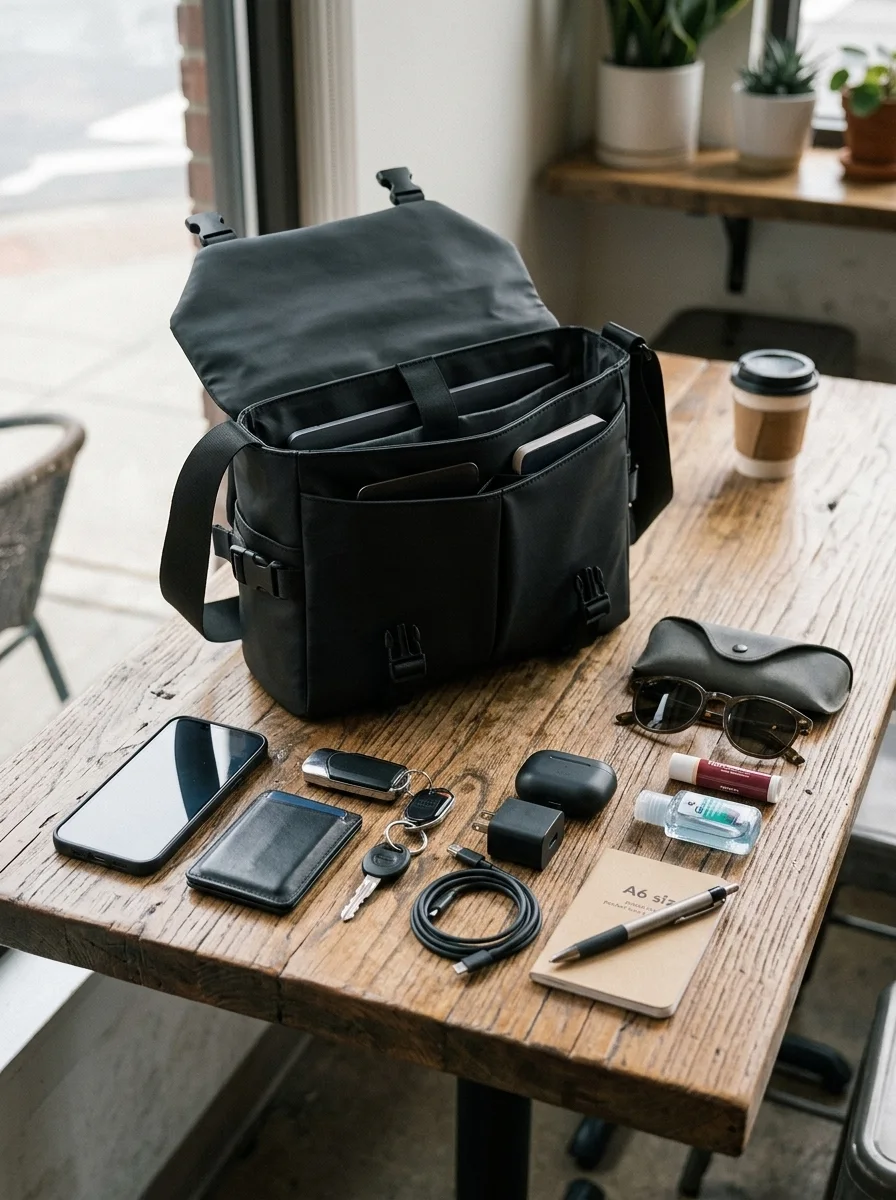 Everything that fits inside the smart crossbody bag